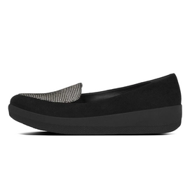 FitFlop Sneakerloafer Suede Black/Lizard