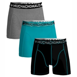 Boxers Muchachomalo Solid Men Black Petrol Grey Melee 3-Pack