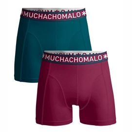 Boxershort Muchachomalo Men Short Solid Red/Green (2-pack)
