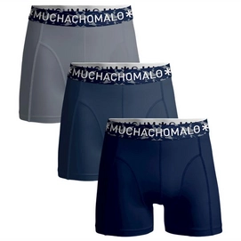 Boxershort Muchachomalo Men Short Solid Blue Blue Grey (3-Pack)-S