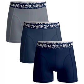 Boxershort Muchachomalo Boys Short Solid Blue/Blue/Grey (3-pack)-Maat 110 / 116