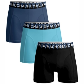 Boxershort Muchachomalo Men Short Solid Black/Blue/Blue (3-pack)
