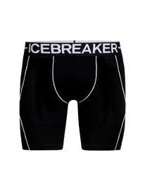 Boxershort Icebreaker Mens Anatomica Zone Long Boxers Black White