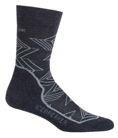 Sokken Icebreaker Mens Hike+ Light Crew Intersecting Arrows Jet Heather Twister Heather Black