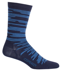 Sokken Icebreaker Mens Lifestyle Ultra Light Crew Zig Zag Midnight Navy Sea Blue