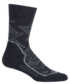 Sokken Icebreaker Womens Hike+ Light Crew Intersecting Arrows Jet Heather Twister Heather Black