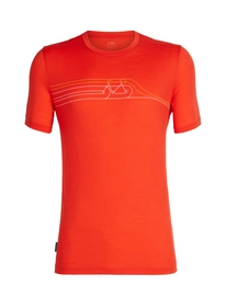 T-Shirt Icebreaker Mens Tech Lite SS Crewe Cadence Pulse Chili Red