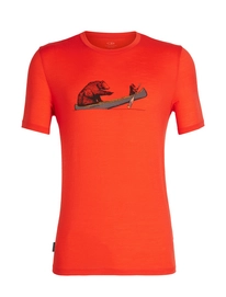 T-Shirt Icebreaker Homme Tech Lite SS Crewe Canoe Companions Chili Red