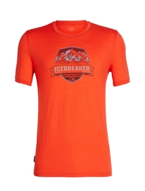 T-Shirt Icebreaker Homme Tech Lite SS Crewe Cook Crest Chili Red