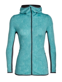 Gilet Icebreaker Women Away LS Zip Hood Showers Ocean Monsoon