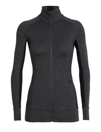 Gilet Icebreaker Women Fluid Zone LS Zip Jet Heather Black