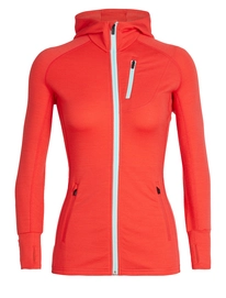 Gilet Icebreaker Women Quantum LS Zip Hood Ember Aqua Splash