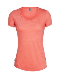 T-Shirt Icebreaker Sphere SS Scoop Ember Snow Stripe Damen