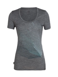 T-Shirt Icebreaker Tech Lite SS Scoop Plume Gritstone Heather Damen