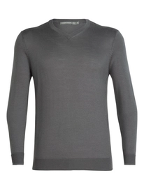 Pull Icebreaker Men Quailburn V Sweater Timberwolf