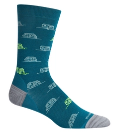 Chaussettes Icebreaker Lifestyle Fine Gauge Crew Campers Poseidon Hydro Shock