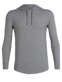 Sweat Icebreaker Men Momentum LS Hood Fossil Snow Heather