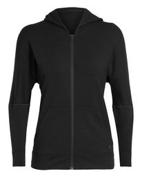 Fleecejacke Icebreaker Momentum Zip Hood Black Damen