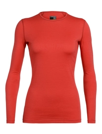Ondershirt Icebreaker Women 200 Oasis LS Crewe Fire
