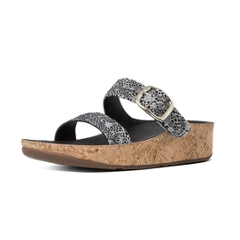 FitFlop Stack Slide Suede Black & White Cirque