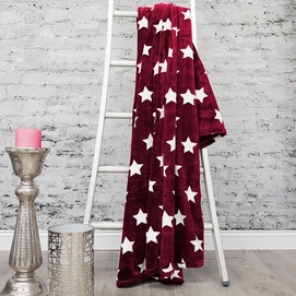 Plaid HNL Deco Flannel Fleece Stars Rood