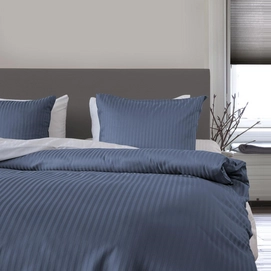 Dekbedovertrek Heckett & Lane Refined Satin Stripe Staalblauw Satijn