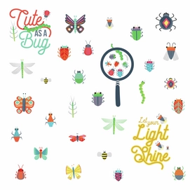 Muursticker RoomMates Colourful Bugs