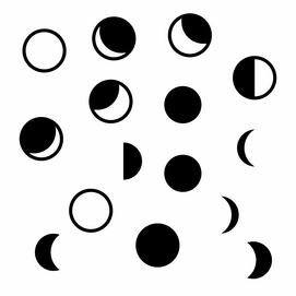 Muursticker RoomMates Phases Moon Chalk