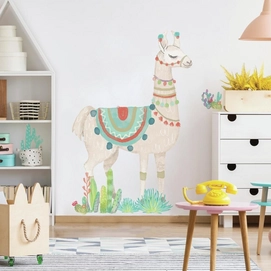Muursticker RoomMates Watercolour Lama