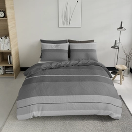 Dekbedovertrek Pierre Cardin Striped Linen Grey Katoen