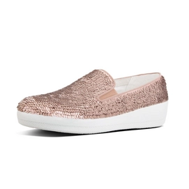 Loafers FitFlop Superskate w/ Sequins Nude