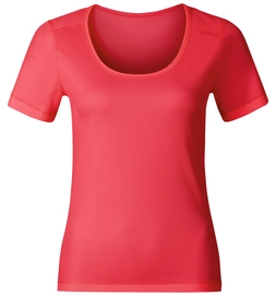 Funktions Untershirt Odlo S/S Crew Neck Cubic Bittersweet Damen