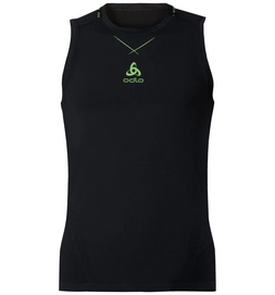 Tanktop Odlo Mens Singlet Crew Neck Ceramicool Seamless Black Safety Yellow