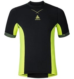 Ondershirt Odlo Mens S/S Crew Neck Ceramicool Pro Black Safety Yellow