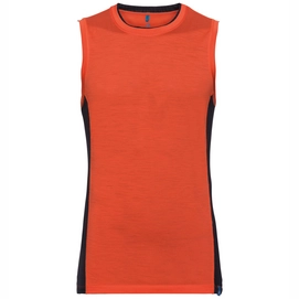 Maillot de Corps Odlo Men Suw Top Crew Neck Singlet Natural + Ceramiwool Flame