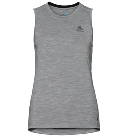 Funktionsunterhemd Odlo SUW Top Crew Neck Singlet Natural 100% M Grey Melange Black Damen