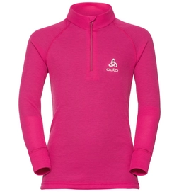 Ondershirt Odlo L/S Turtle Neck 1/2 Zip Warm Kids Beetroot Purple