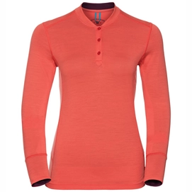 Ondershirt Odlo Stand-Up Collar L/S Natural Women Hot Coral Pickled Beet