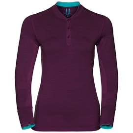 Ondershirt Odlo Stand-Up Collar L/S Natural Women Pickled Beet Blue Radiance