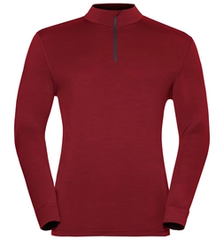 Ondershirt Odlo L/S Turtle Neck 1/2 Zip Natural 10 Men Red Dahlia Black