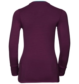 Ondershirt Odlo L/S Crew Neck Natural Women Pickled Beet Blue Radiance