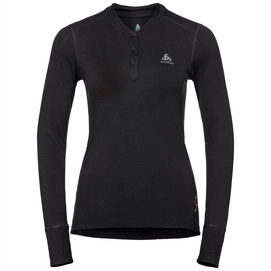 Funktionsunterhemd Odlo SUW Top Stand-Up Collar L/S Natural 100% Schwarz Damen