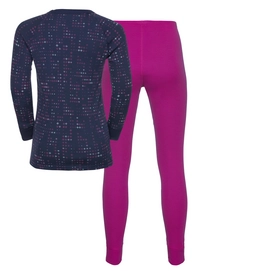 Baselayerset Odlo Warm Kids Beetroot Purple Peacoat