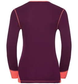 Ondershirt Odlo L/S Crew Neck Warm Revelstoke Women Pickled Beet Hot Coral