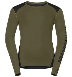 Ondershirt Odlo L/S Crew Neck Warm Revelstoke Men Black Winter Moss