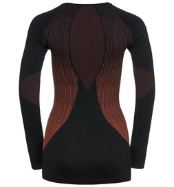 Ondershirt Odlo L/S Crew Neck Essentials Seamless Women Black Hot Coral