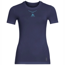 Ondershirt Odlo S/S Crew Neck Ceramicool Seamless Women Blue Radiance Spectrum Blue