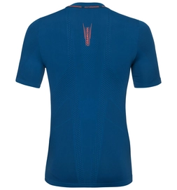 Ondershirt Odlo S/S Crew Neck Ceramicool Seamless Men Blue Opal Orangeade
