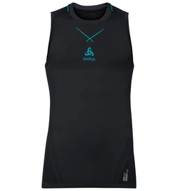 Ondershirt Odlo Crew Neck Ceramicool Seamless Men Black Lake Blue