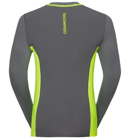 Ondershirt Odlo L/S Crew Neck Ceramicool Pro Men Steel Grey Safety Yellow